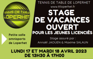 Stage vacances avril